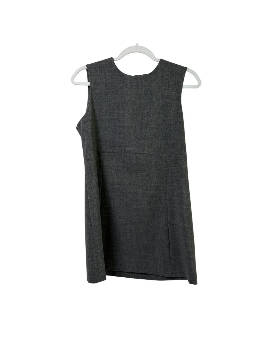 Theory Sheath Dress Size L Gray Wool Blend Sleeveless Minimalist Classic Career